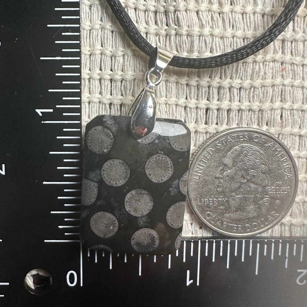 Black Polka Dot Pendant Necklace - Picture 13 of 13